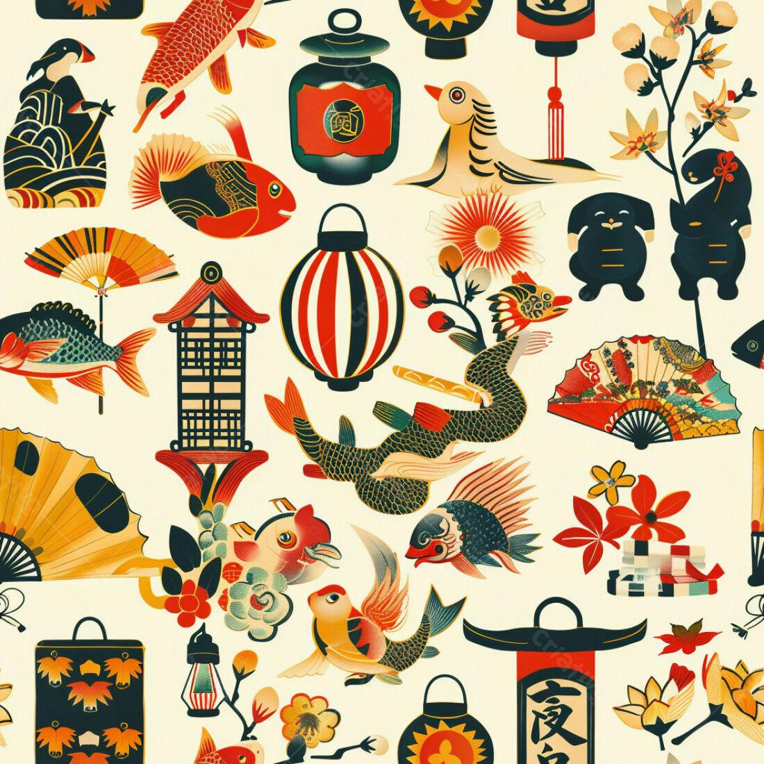Textura Padrão Japonês para Fundo