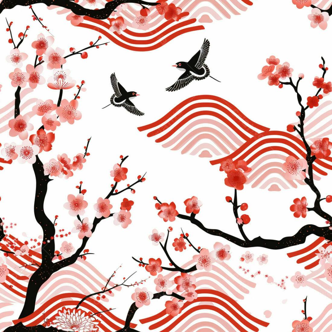 Textura Flores Cerejeira para Papel de Parede
