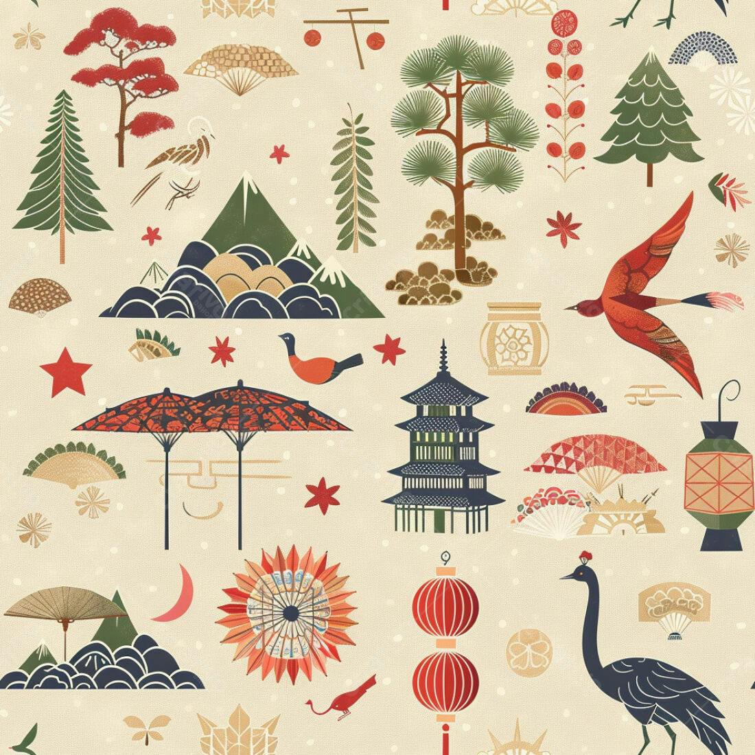 Textura Padrão Japonês para Fundo