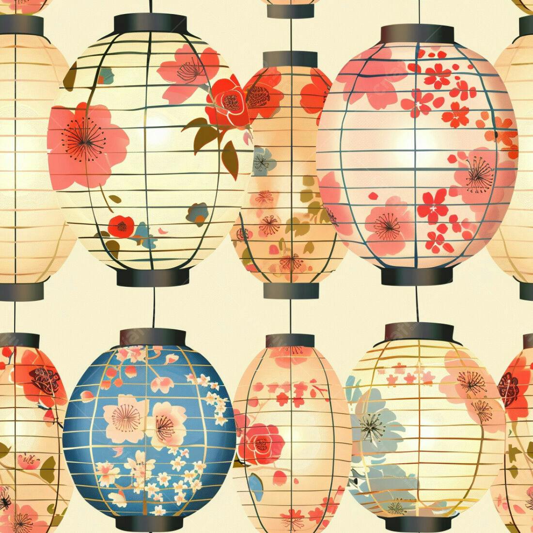 Textura Lanternas Japonesas para Fundo