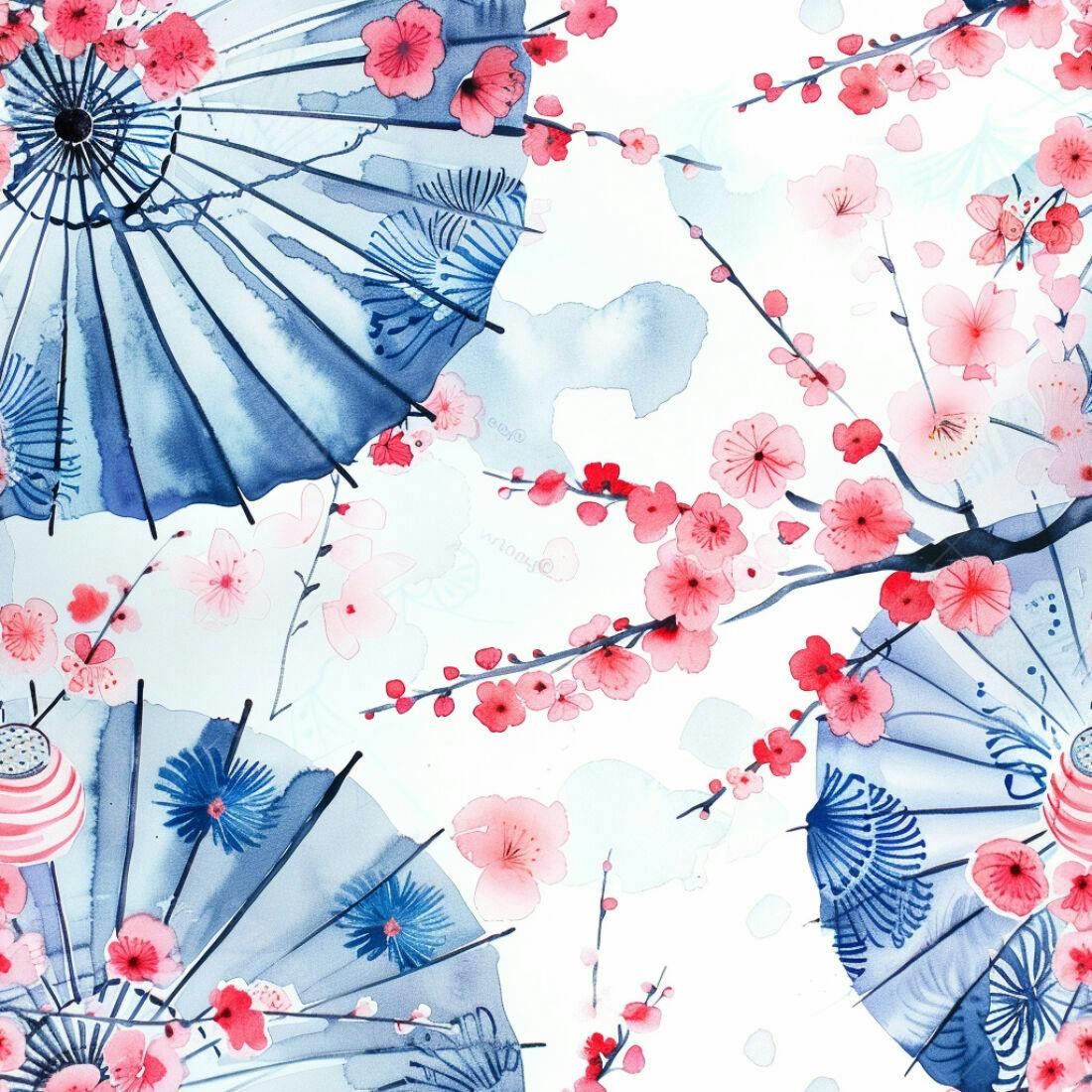 Textura floral japonesa para papel de parede