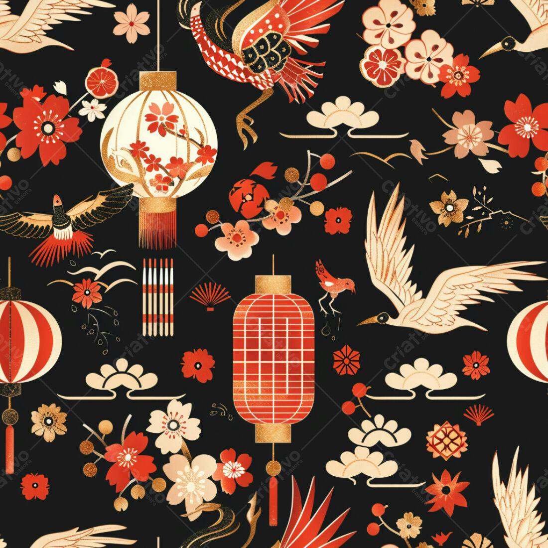 Textura Padrão Japonês para Fundo