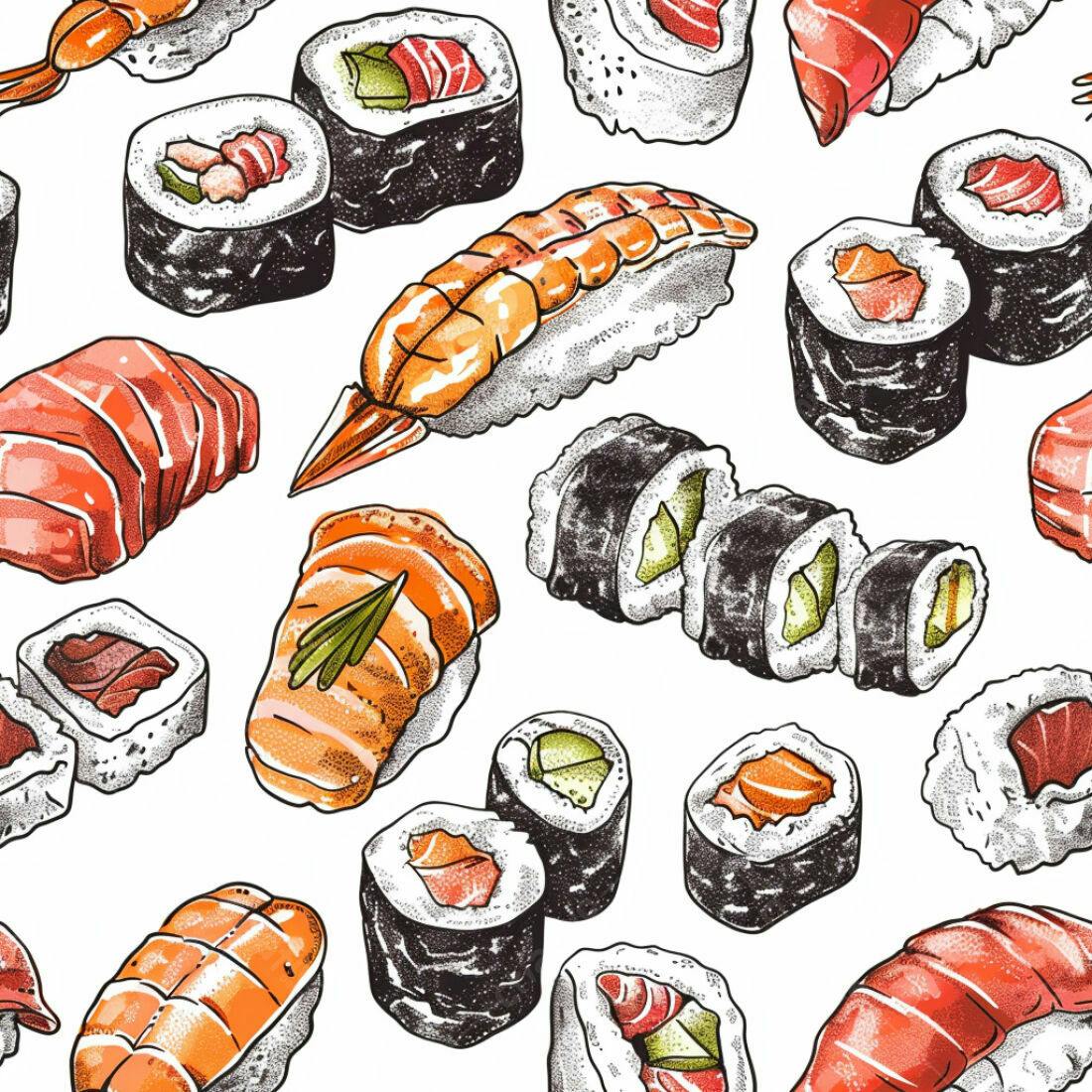 Textura Sushi colorida para fundo