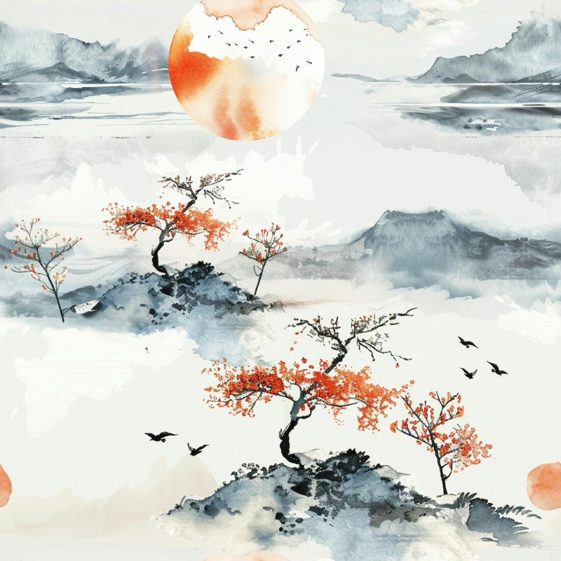 Textura paisagem oriental para papel de parede