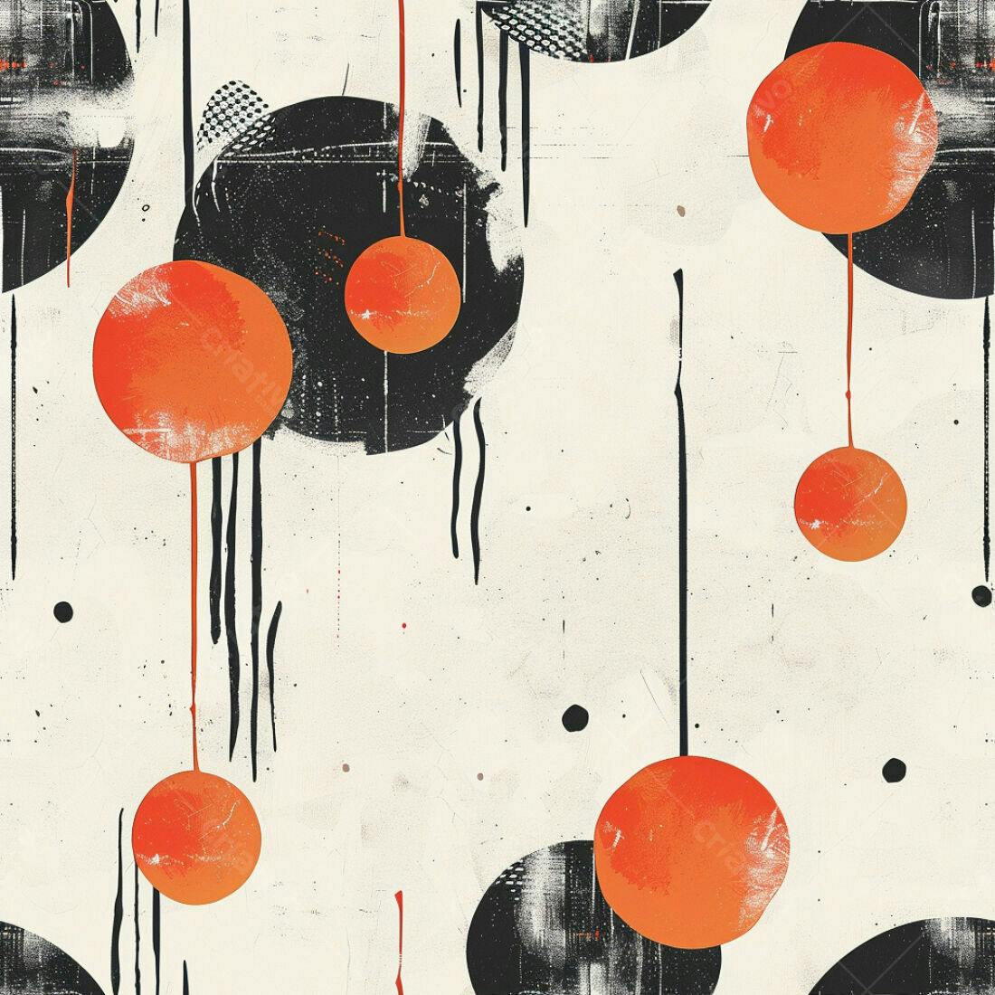 Textura Abstrata círculos laranja e preto para fundo