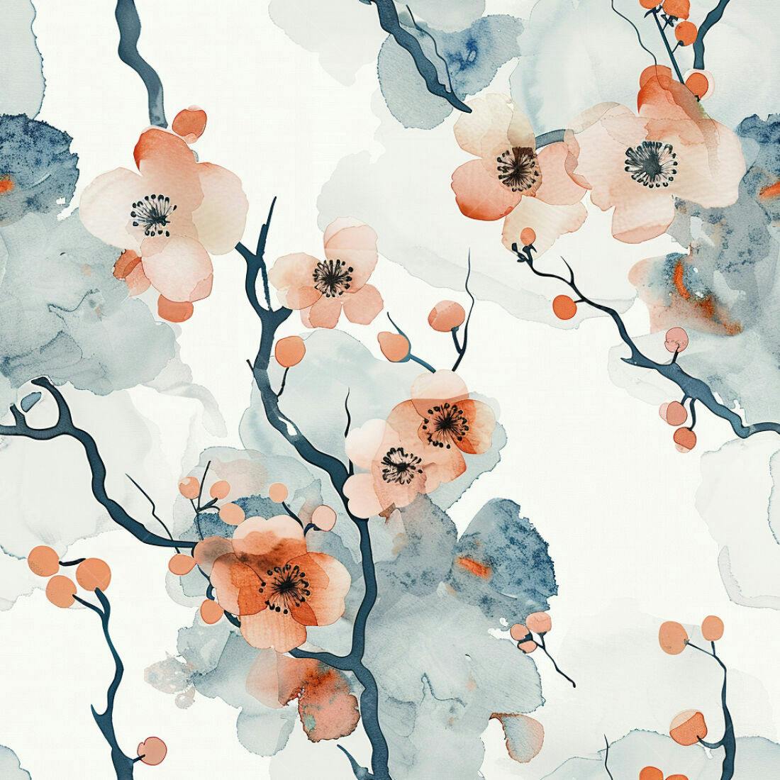 Textura Floral aquarela para papel de parede