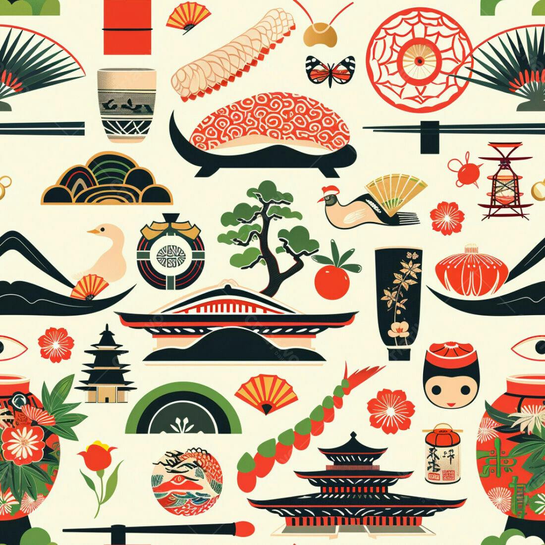 Textura Padrão Japonês para Fundo