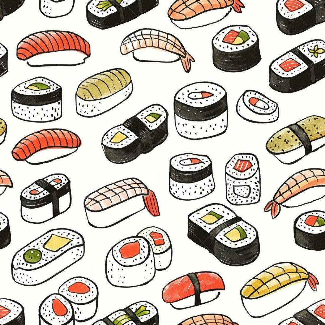 Textura Sushi Colorido para Fundo