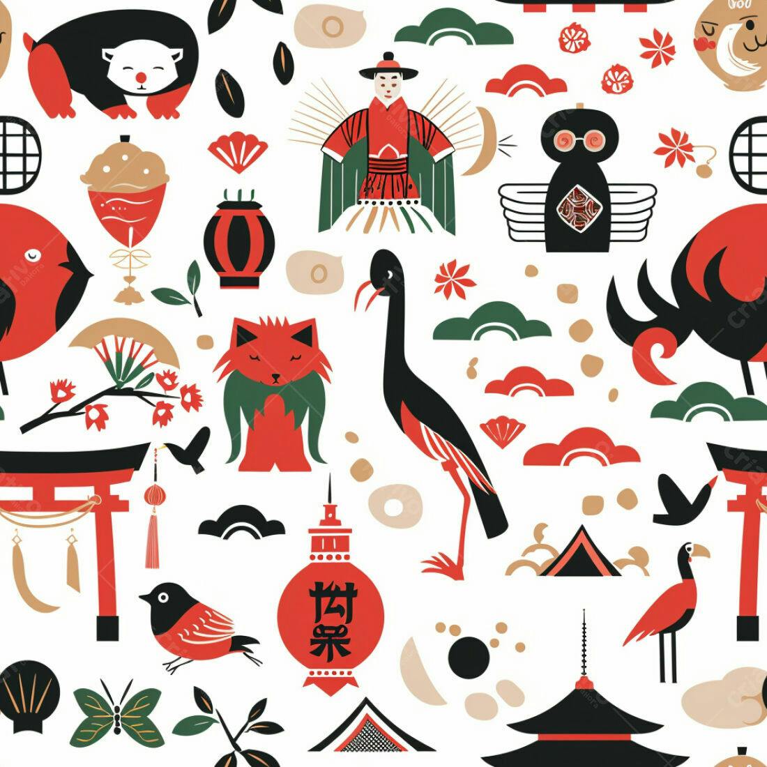 Textura Padrão Japonês para Fundo