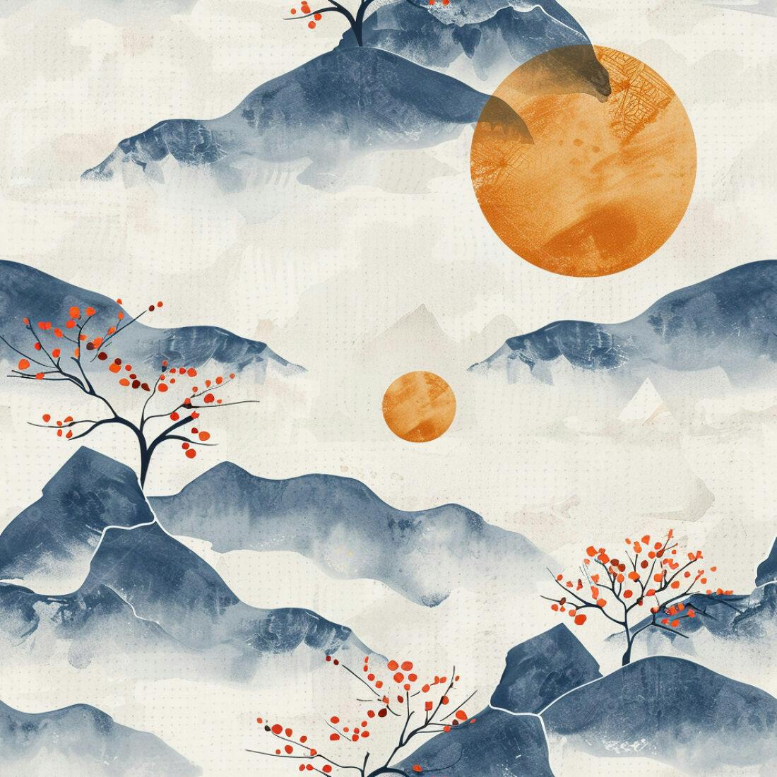 Textura Paisagem Oriental para Fundo