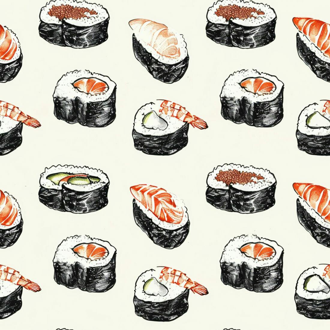 Textura Sushi para Papel de Parede
