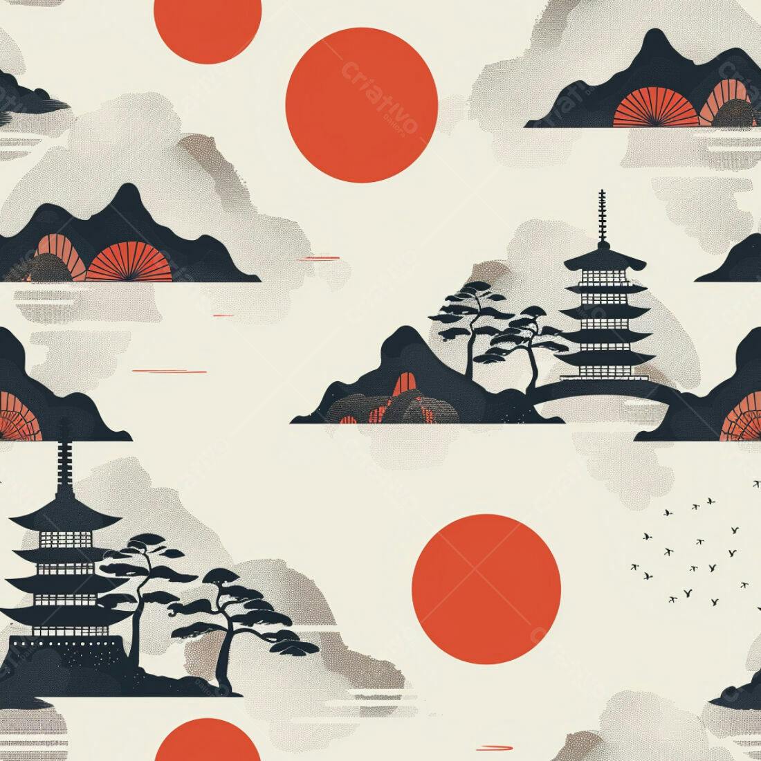 Textura paisagem japonesa para papel de parede