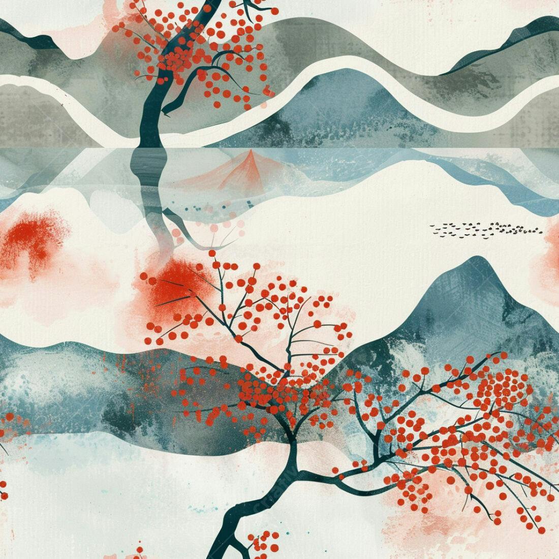 Textura paisagem oriental para papel de parede