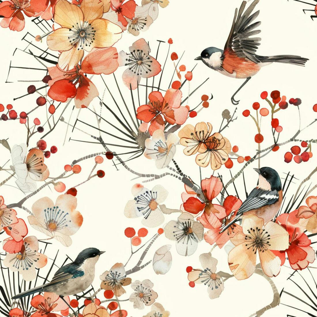 Textura floral aquarela p/ papel de parede