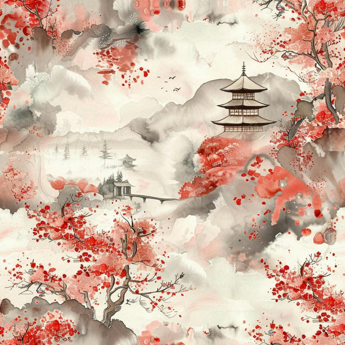 Textura paisagem japonesa para papel de parede