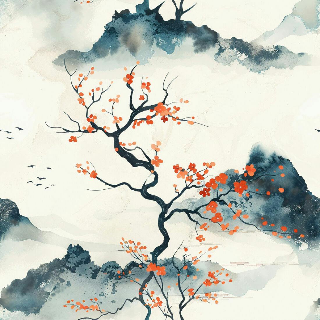 Textura paisagem oriental para papel de parede