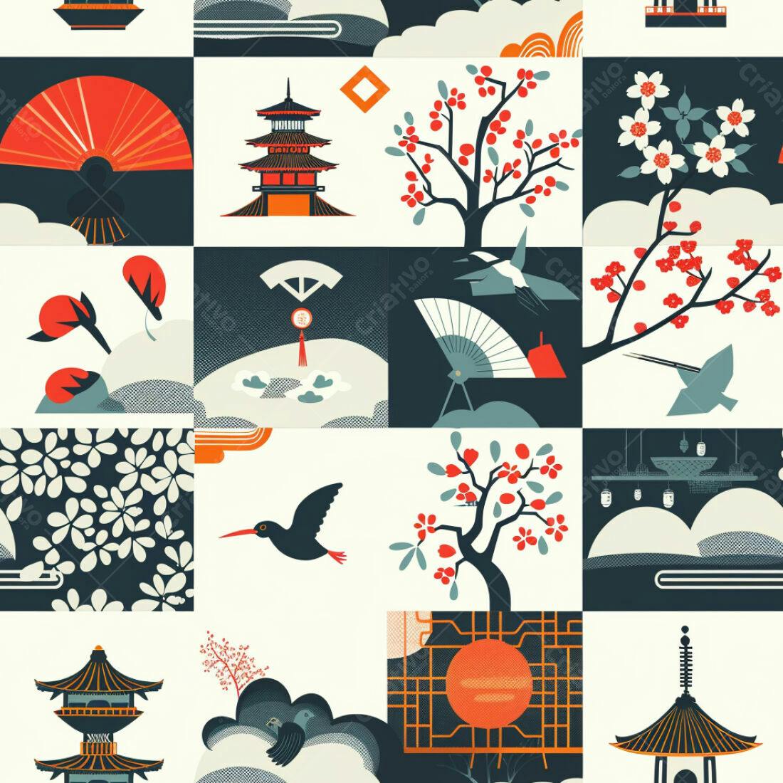 Textura Japonesa para Fundo Moderno