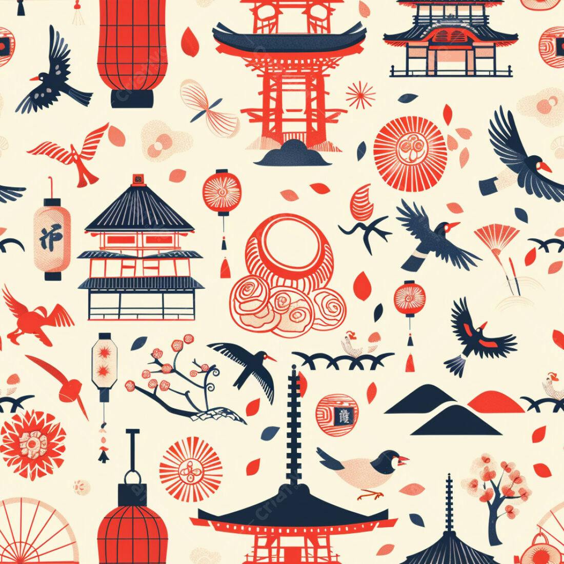 Textura Japonesa para Fundo Estilo Vintage