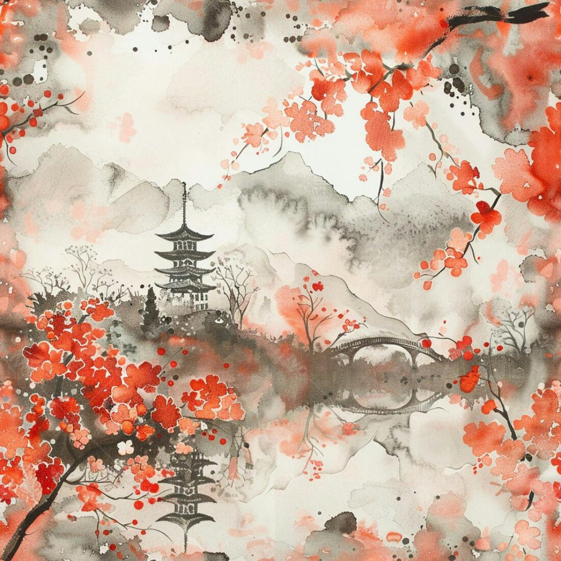 Textura paisagem japonesa para fundo