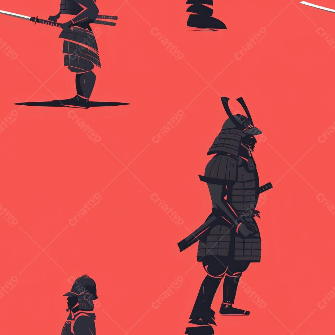 Textura Samurai Preto e Vermelho para Fundo