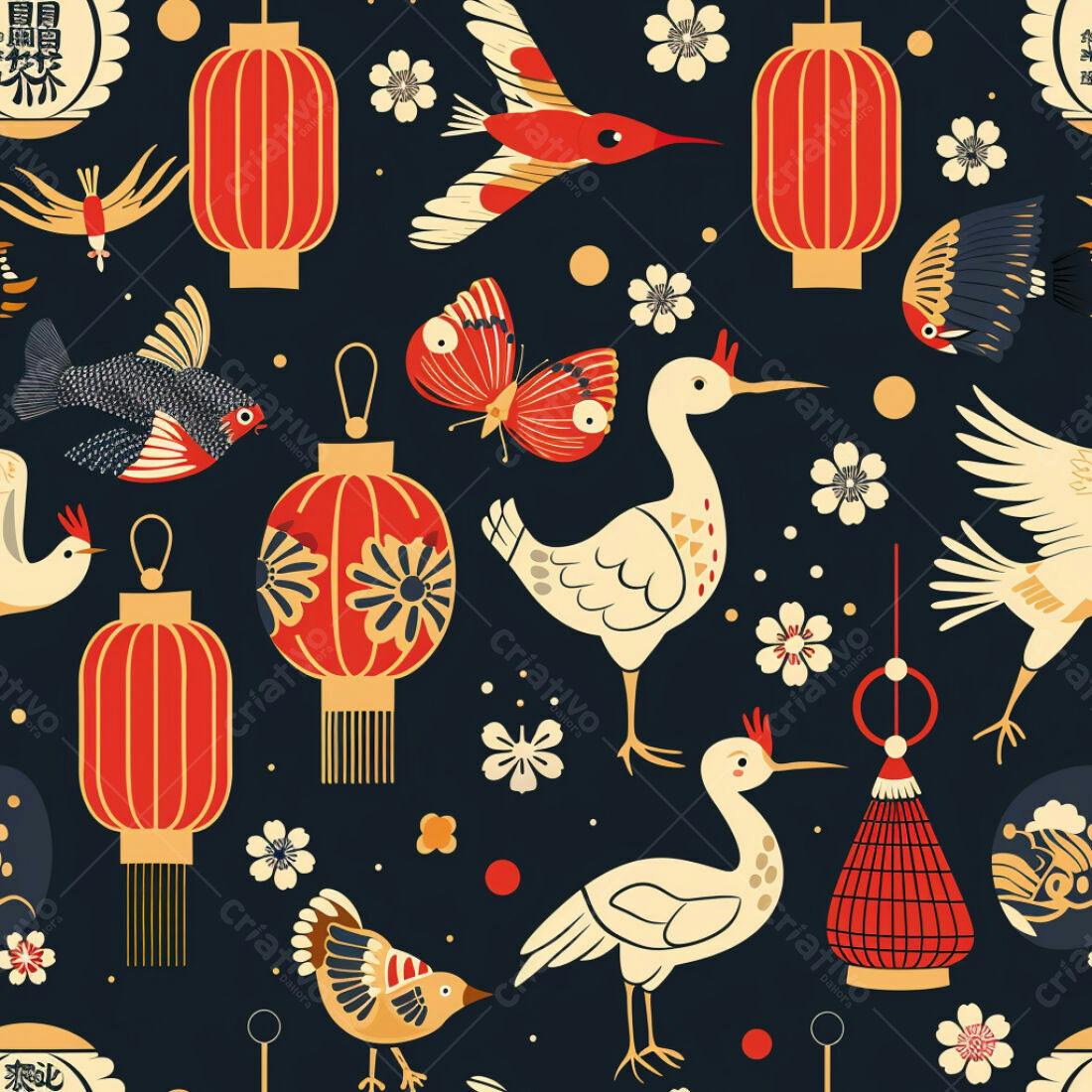 Textura Padrão Japonês para Fundo