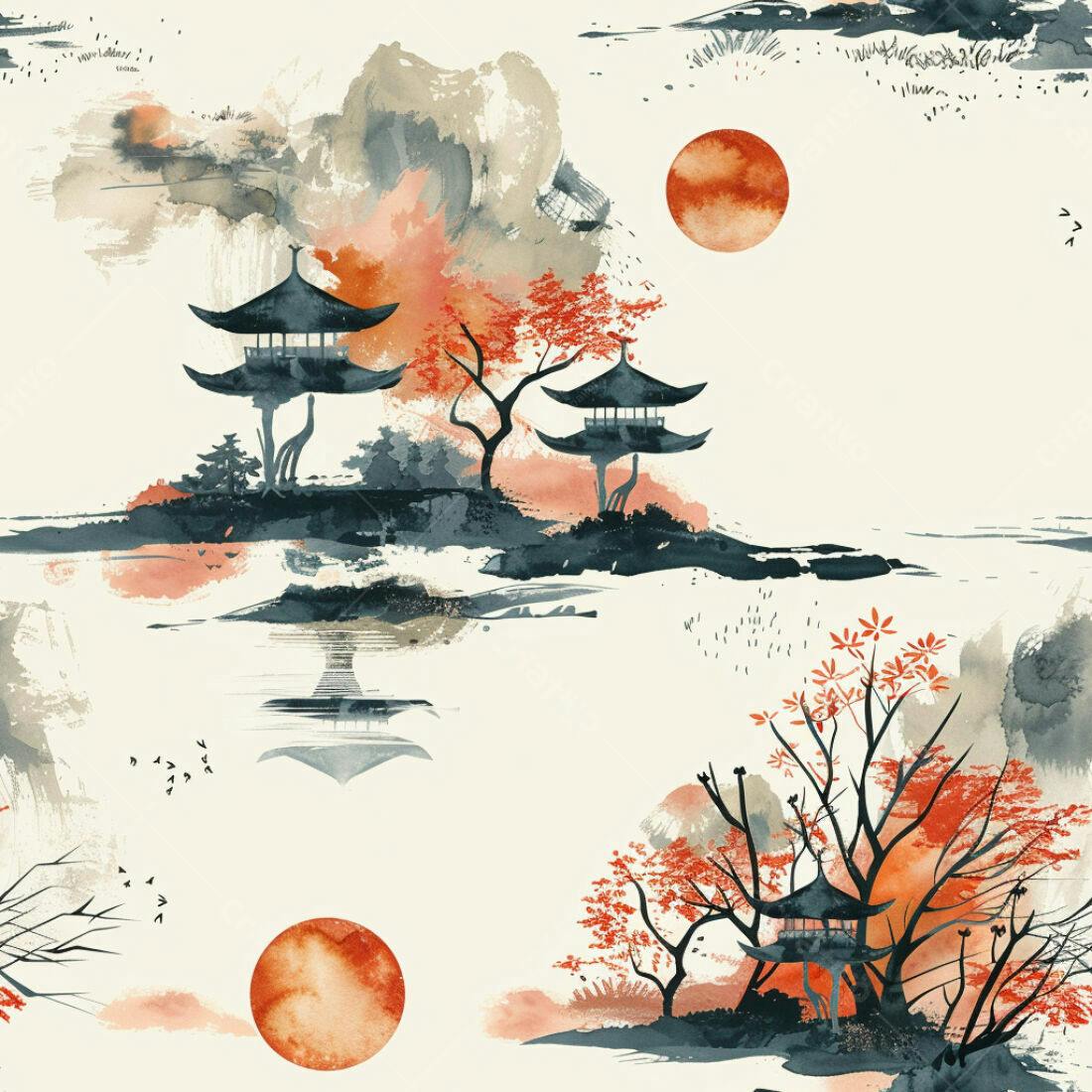 Textura paisagem japonesa para papel de parede