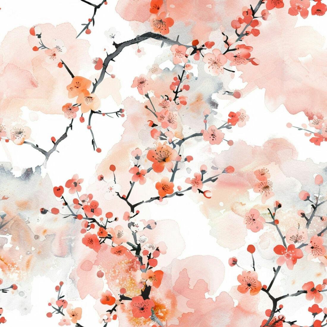 Textura Flores Cerejeira para Papel de Parede