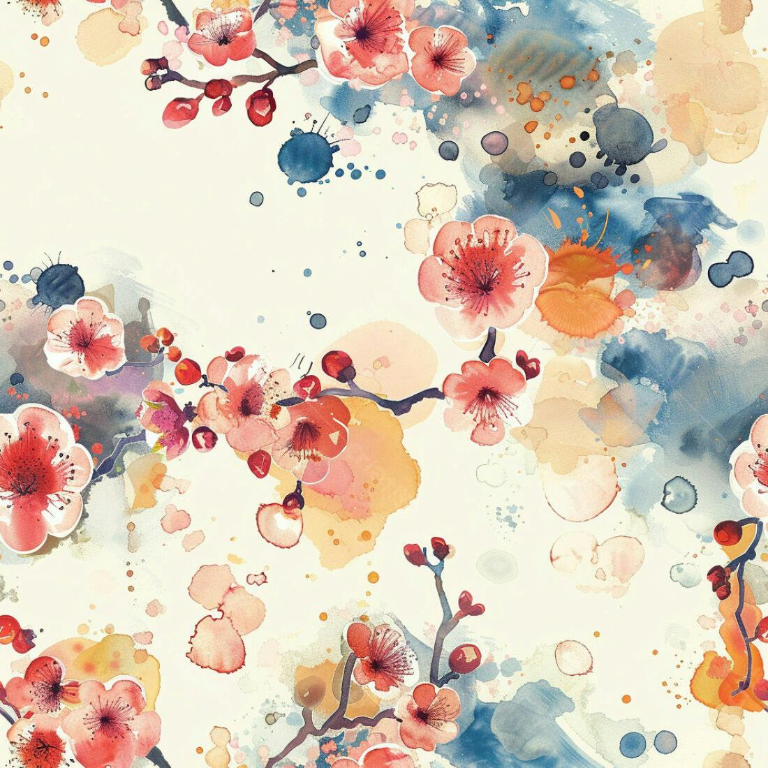 Textura floral aquarela para papel de parede