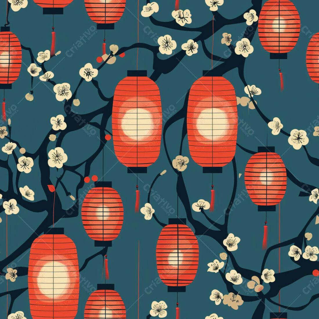 Textura Lanternas Japonesas para Fundo