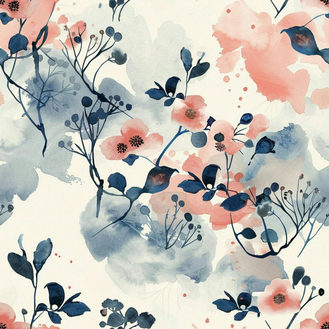 Textura floral aquarela para papel de parede