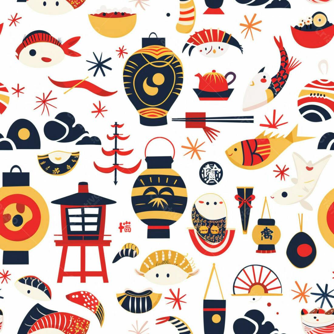 Textura Padrão Japonês para Fundo