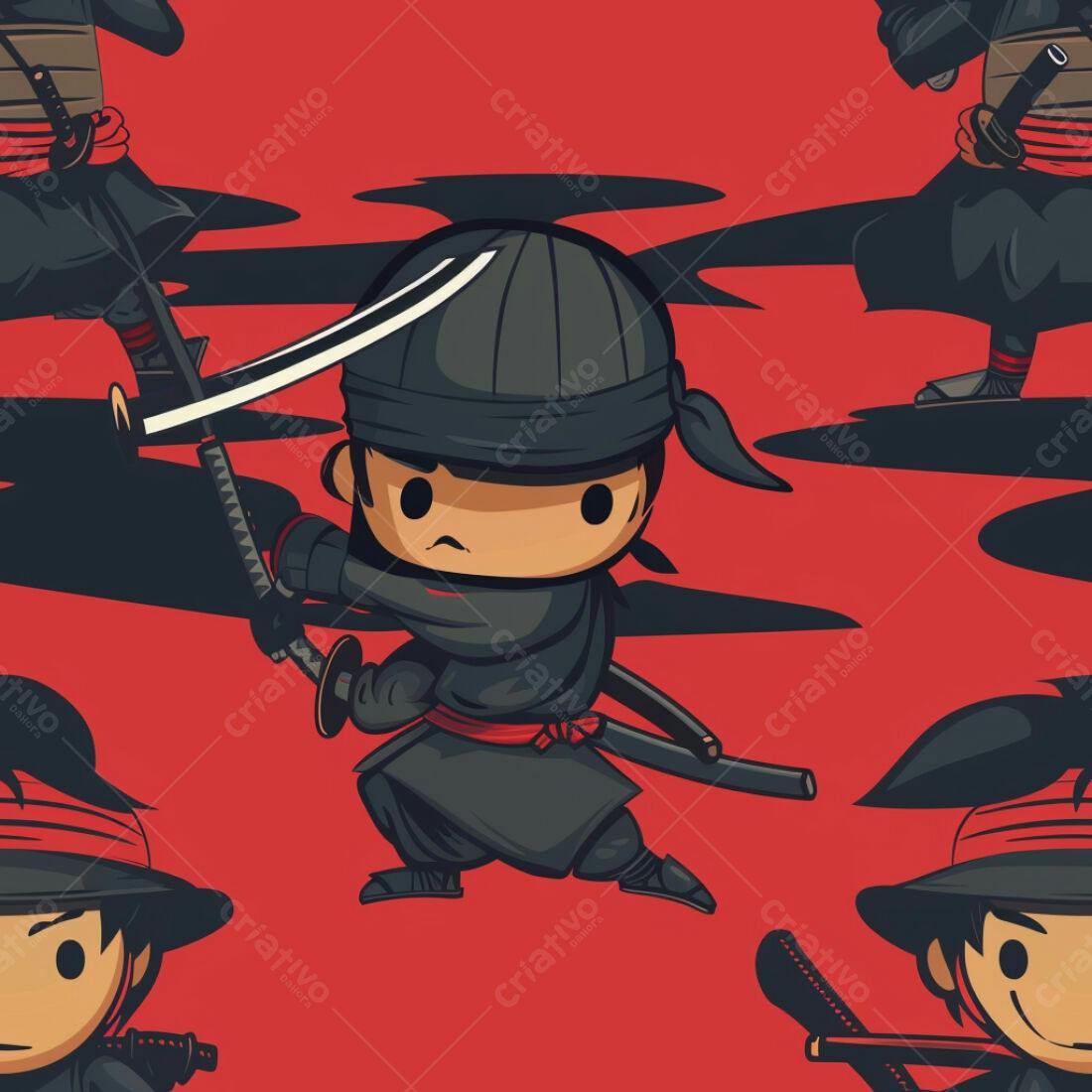 Textura Ninja Preto e Vermelho para Fundo