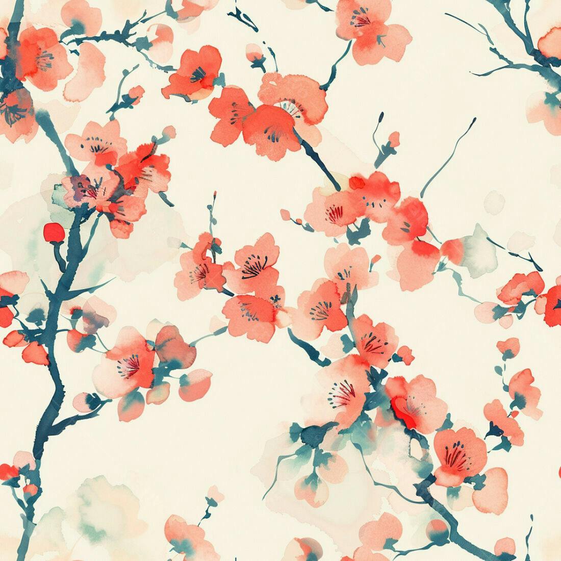 Textura floral aquarela pêssego para papel de parede