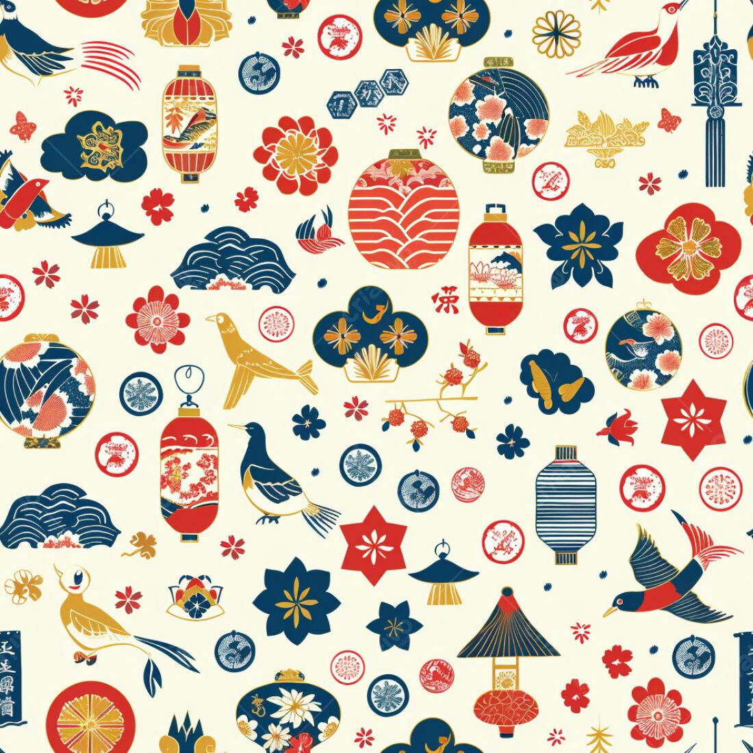 Textura Padrão Japonês para Fundo