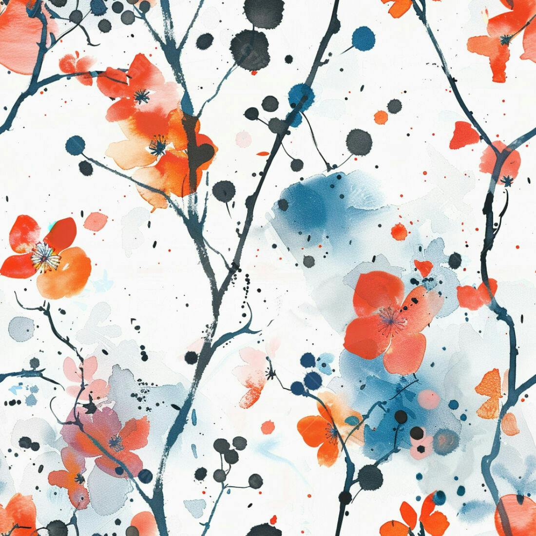 Textura floral aquarela para papel de parede