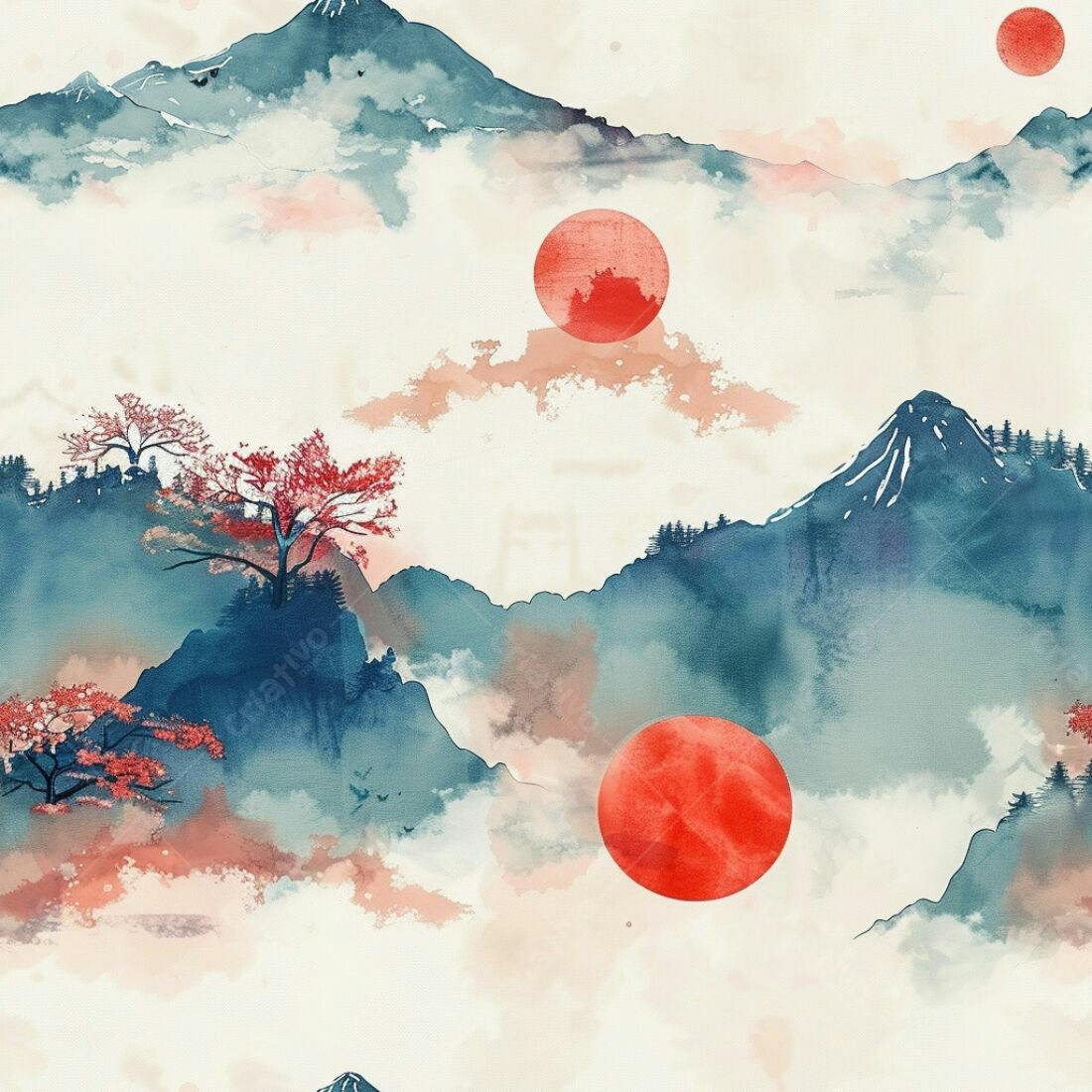 Textura Paisagem Oriental para Fundo