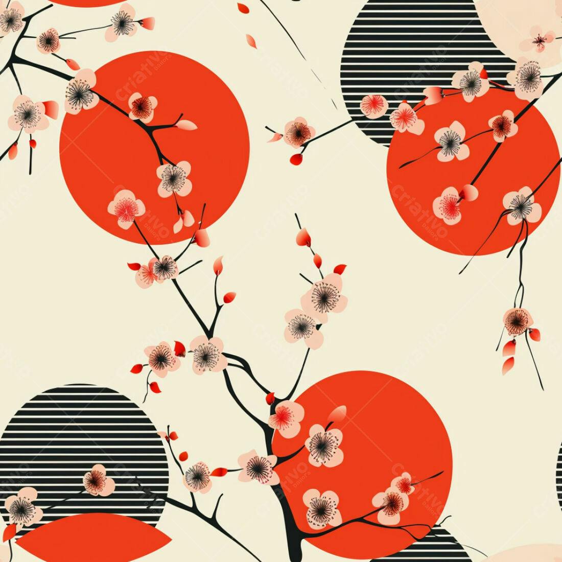 Textura floral japonesa para fundo