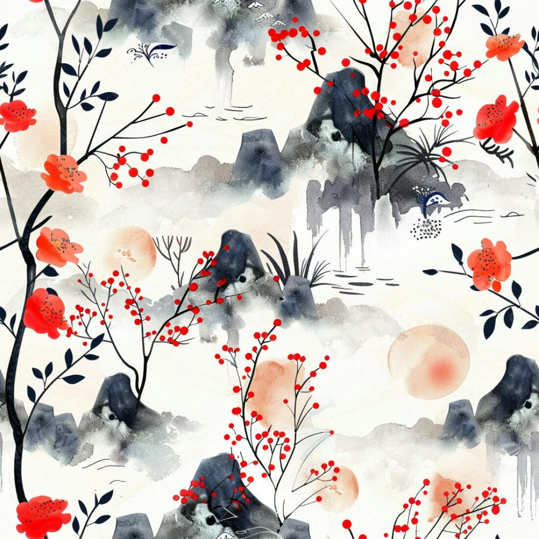 Textura paisagem oriental para papel de parede