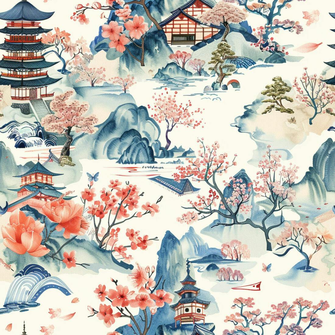 Textura paisagem oriental para papel de parede