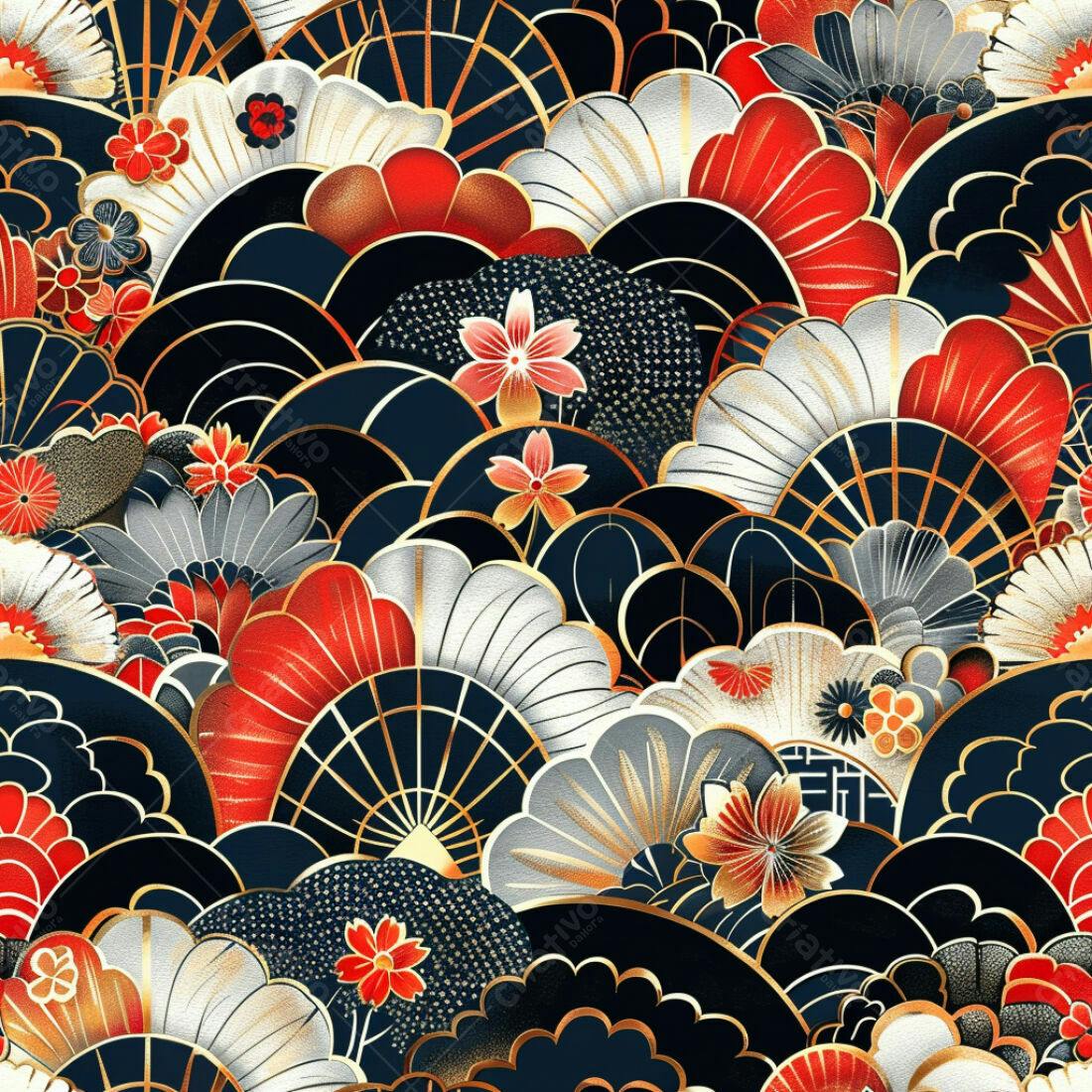 Textura floral japonesa para fundo