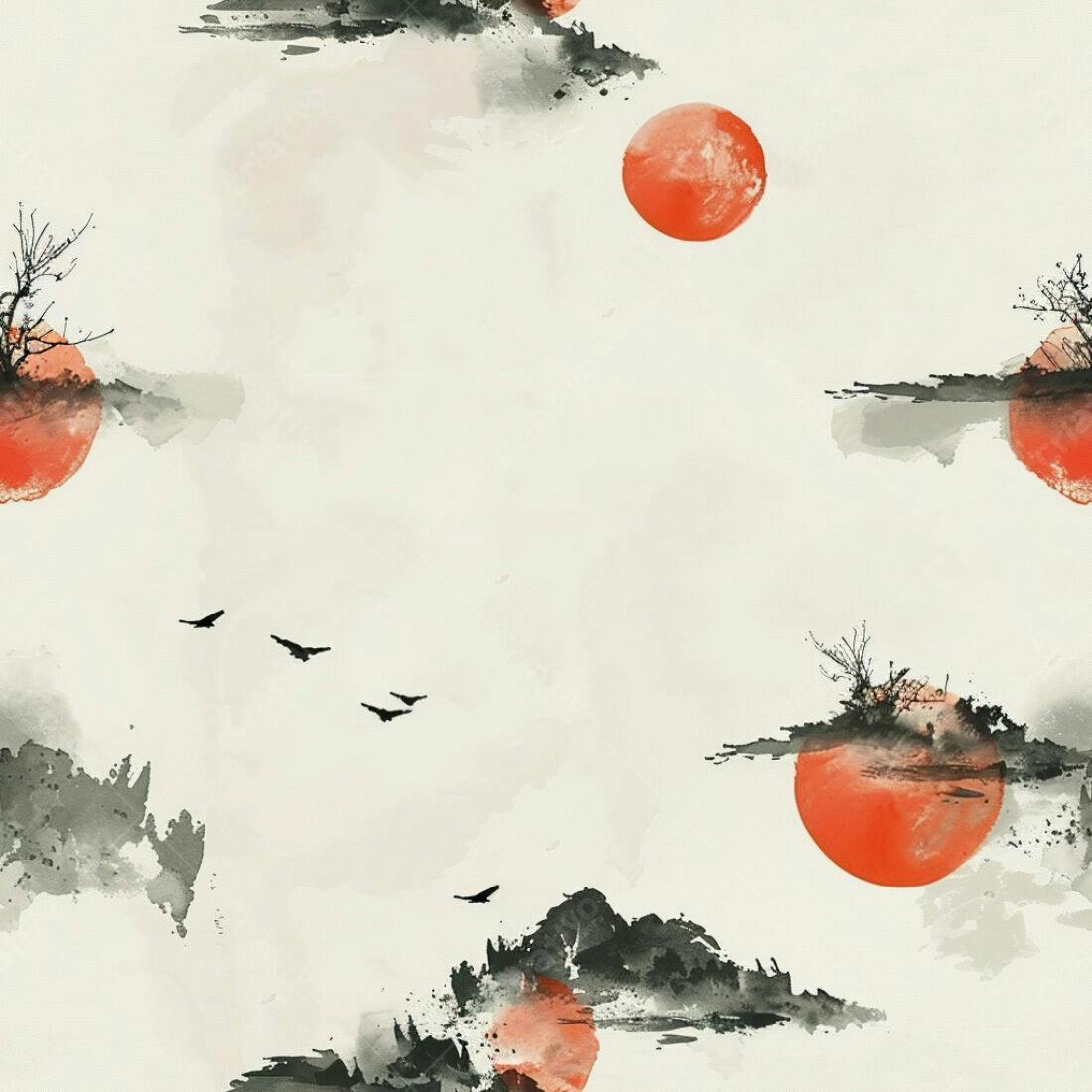 Textura Paisagem Oriental para Fundo