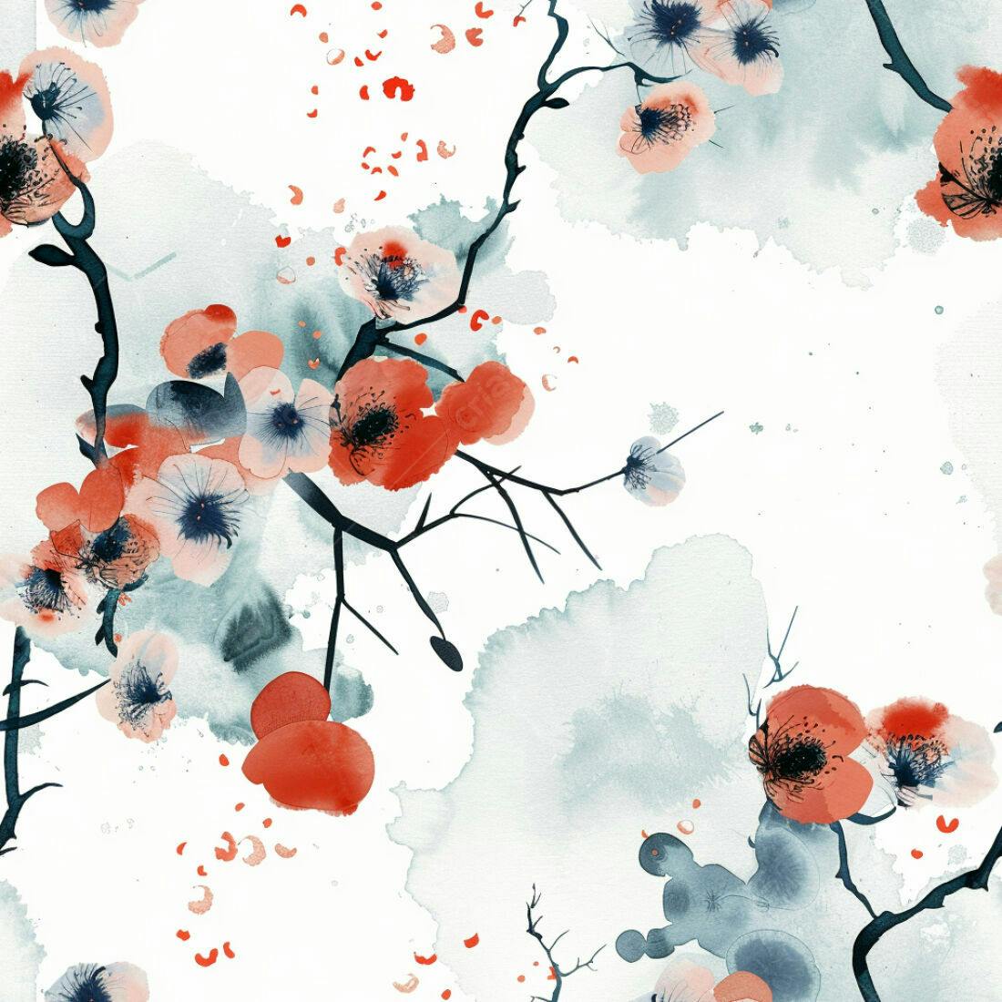 Textura floral aquarela para fundo