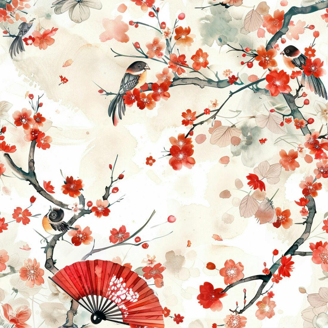 Textura floral japonesa para papel de parede