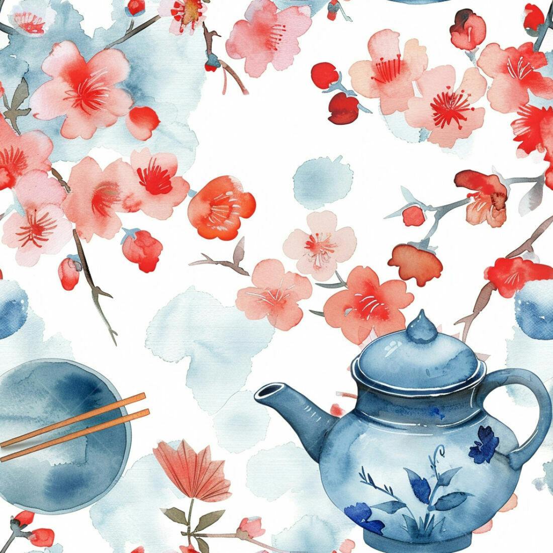 Textura floral aquarela para papel de parede