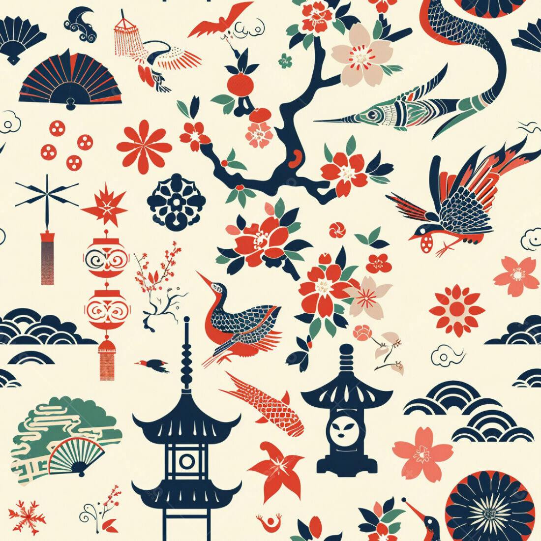 Textura Padrão Japonês para Papel de Parede