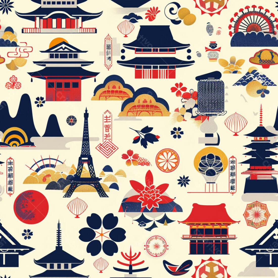 Textura Padrão Japonês para Fundo