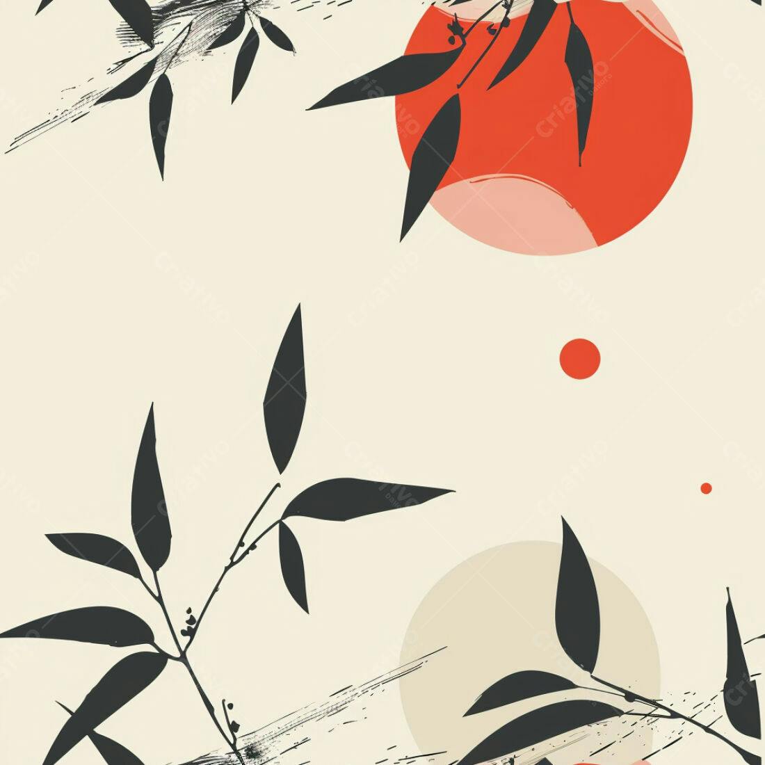 Textura Folhas e Círculos para Fundo