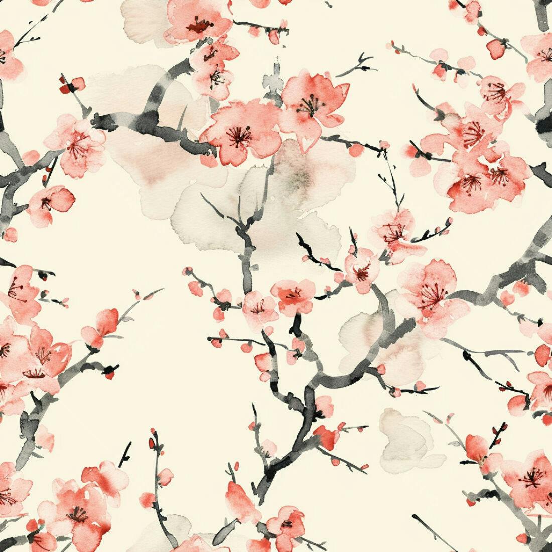 Textura Flores Cerejeira para Papel de Parede