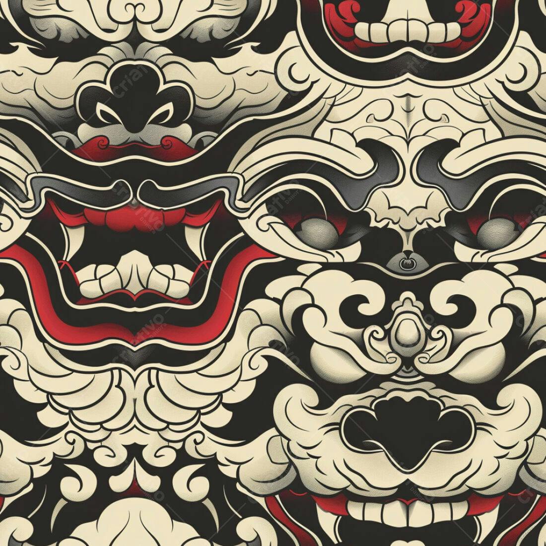 Textura máscara japonesa para fundo