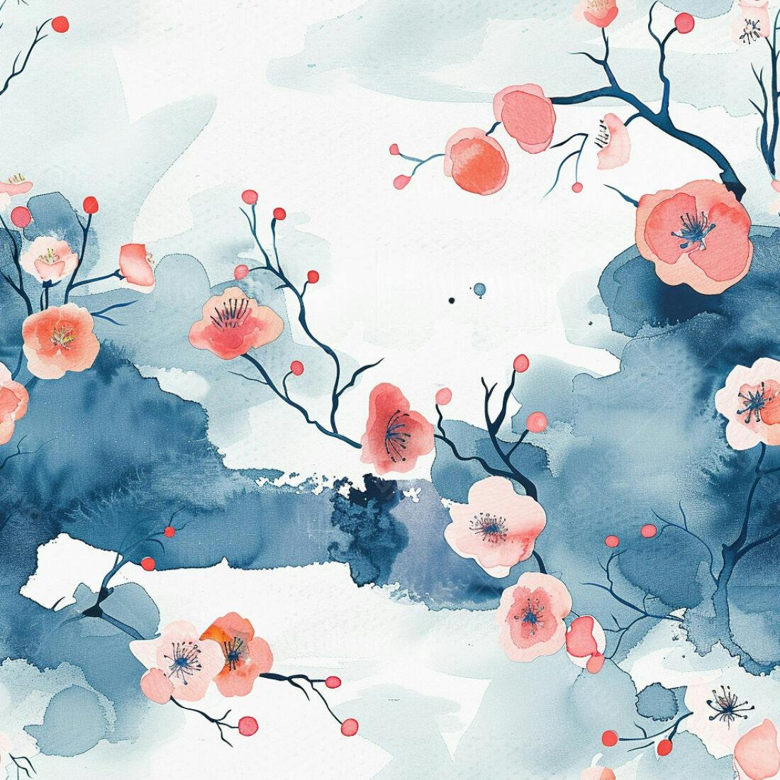 Textura Floral aquarela para papel de parede